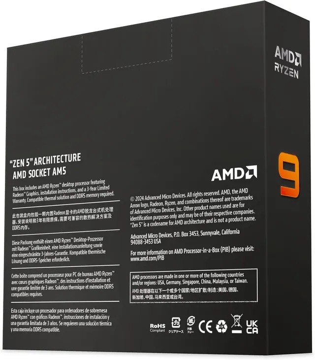 AMD Ryzen 9 9950X: 16-Core, 32-Thread, 5.7 GHz Max Boost Desktop Processor