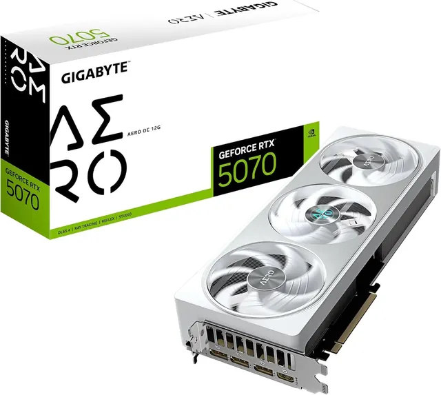 Gigabyte GeForce RTX 5070 AERO OC: 12GB GDDR7, 192-bit, PCIe 5.0, Silver