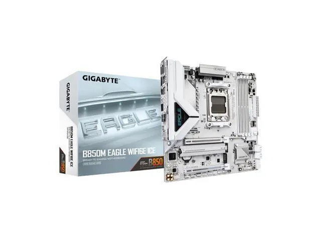Gigabyte B850M EAGLE WIFI6E ICE: Micro ATX, AM5, DDR5, Wi-Fi 6E