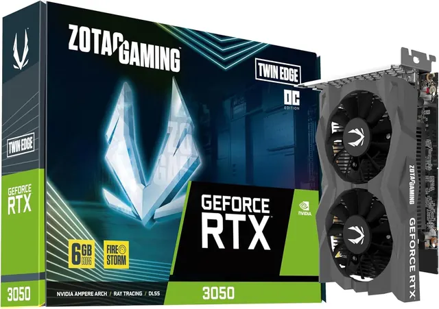 Zotac GAMING GeForce RTX 3050 Twin Edge OC: 6GB GDDR6, PCIe 4.0 x8, Dual-Slot