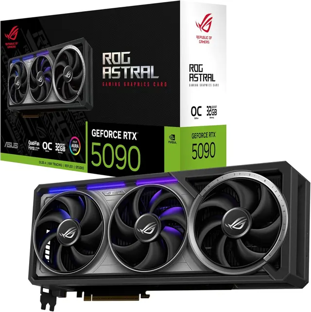 ASUS ROG Astral GeForce RTX 5090 OC: 32GB GDDR7, PCIe 5.0, Quad-Fan Cooling