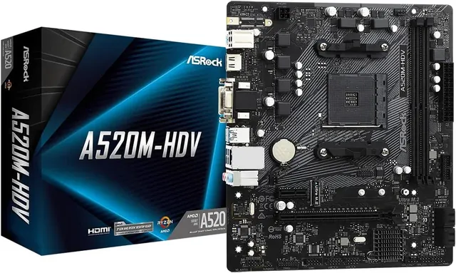 ASRock A520M-HDV: Micro ATX, AMD A520, AM4, DDR4 4733+ (OC)