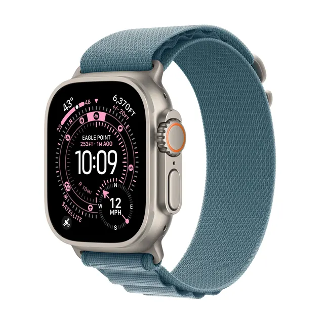 Apple Watch Ultra 3 GPS + Cellular 49mm Natural Titanium with Light Blue Alpine Loop