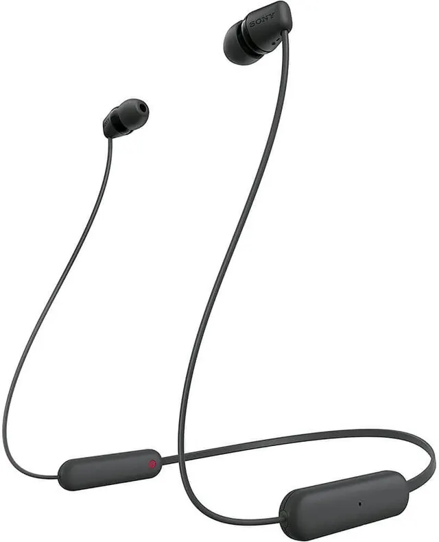 Sony WI-C100 Wireless In-Ear Bluetooth Headphones, Black, 25-Hour Battery, IPX4