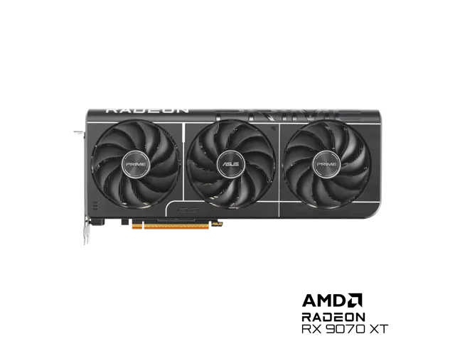 ASUS PRIME Radeon RX 9070 XT: 16GB GDDR6, PCIe 5.0 x16, HDMI 2.1b, DisplayPort 2.1a