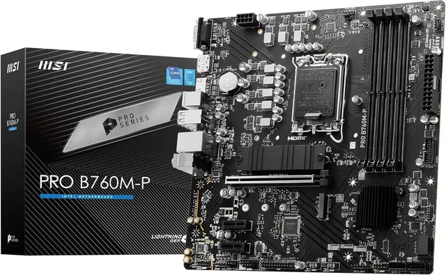 MSI PRO B760M-P: Micro-ATX, LGA 1700, DDR5, PCIe 4.0, Dual M.2 Gen4