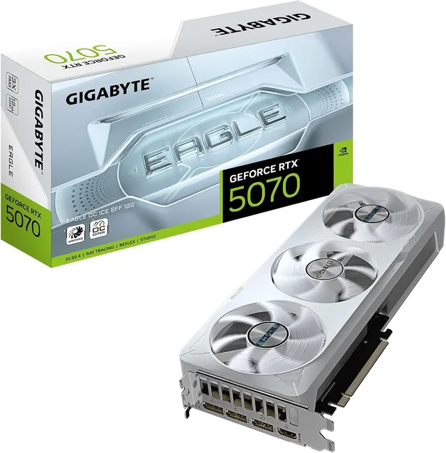 Gigabyte GeForce RTX 5070 EAGLE OC ICE SFF: 12GB GDDR7, PCIe 5.0, GV-N5070EAGLEOC ICE-12GD