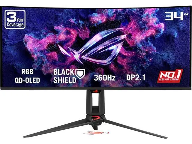 ASUS ROG Swift PG34WCDN: 34-inch 3440 x 1440, 360Hz, QD-OLED Curved Monitor