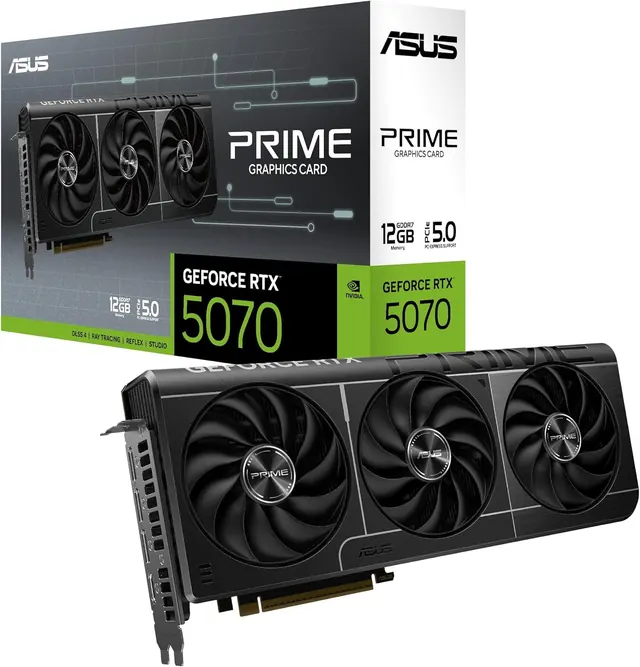 ASUS PRIME-RTX5070-12G: NVIDIA GeForce RTX 5070, 12GB, SFF-Ready 2.5-Slot Graphics Card