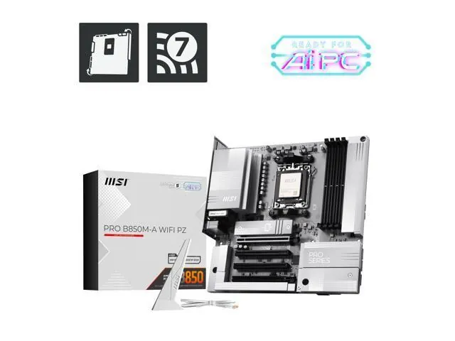 MSI PRO B850M-A WiFi PZ: Micro ATX, AM5, DDR5, Wi-Fi 7