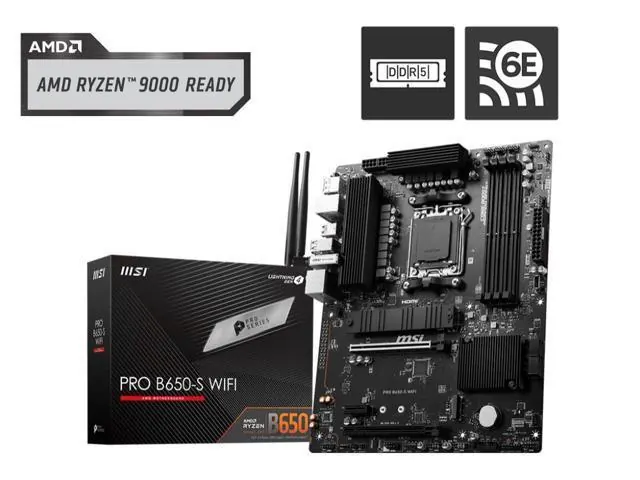MSI PRO B650-S WIFI: ATX, DDR5, Wi-Fi 6E, 2.5G LAN, AMD AM5 Motherboard