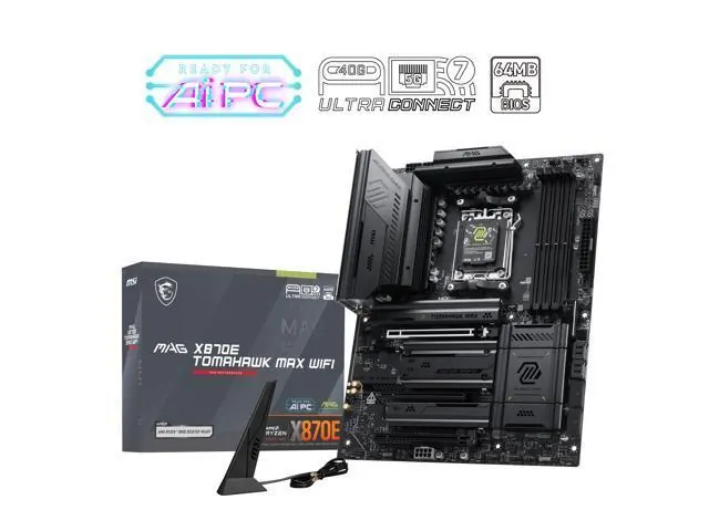 MSI MAG X870E TOMAHAWK MAX WIFI: Wi-Fi 7, 5G LAN, PCIe 5.0 AM5 Motherboard