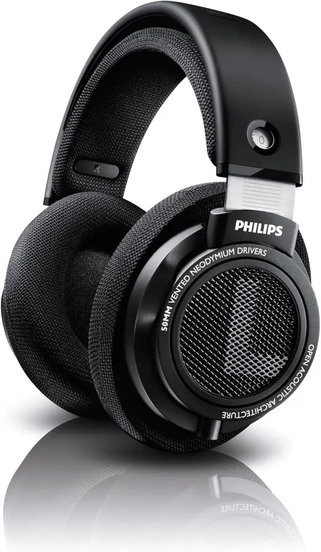 Philips Audio SHP9500 HiFi Precision Stereo Over-Ear Headphones with 50mm Neodymium Drivers