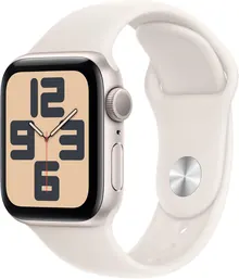 Apple Watch SE (2nd Gen) GPS 40mm Smartwatch, Starlight Aluminum Case, Starlight Sport Band S/M