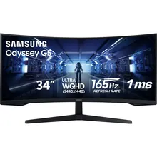 Samsung Odyssey G55T: 34-inch Ultra WQHD, 165Hz, Curved Display, Black