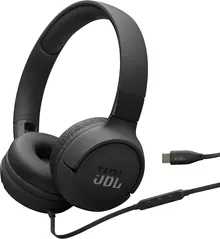JBL Tune 520C USB-C Wired On-Ear Headphones with Hi-Res Audio, Pure Bass Sound and Mic