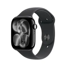 Apple Watch Series 11 GPS 46mm with Jet Black Aluminum Case and Black Sport Band M/L