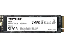 Patriot P300: 512GB, M.2 2280, PCIe Gen3 x4 NVMe SSD