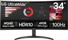 LG 34WR50QK-B: 34-inch 3440 x 1440, 100Hz, Curved UltraWide Monitor