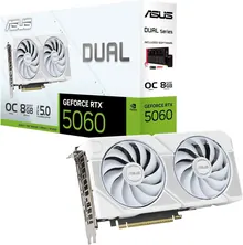 ASUS DUAL-RTX5060-O8G-WHITE: GeForce RTX 5060, 8GB GDDR7, White OC Edition