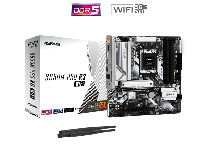 ASRock B650M Pro RS WiFi: Micro ATX, AM5, Wi-Fi 6E, DDR5