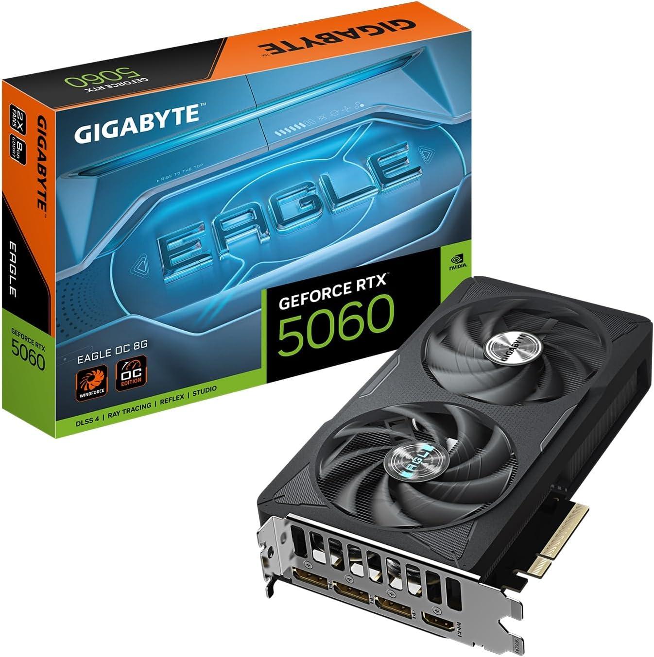 Gigabyte GeForce RTX 5060 EAGLE OC: 8GB GDDR7, PCIe 5.0, GV-N5060EAGLE OC-8GD