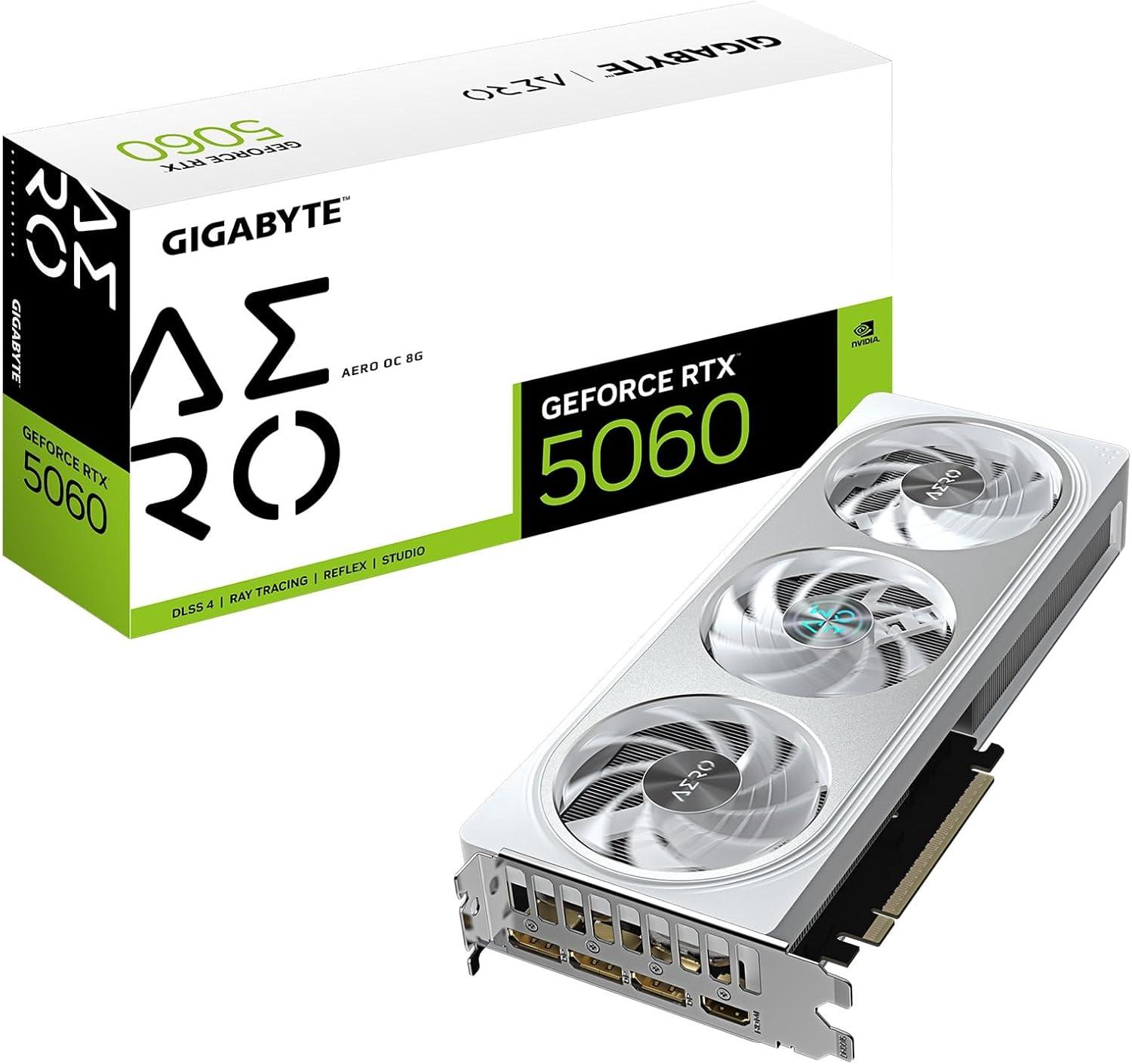 Gigabyte GeForce RTX 5060 AERO OC: 8GB GDDR7, PCIe 5.0, White