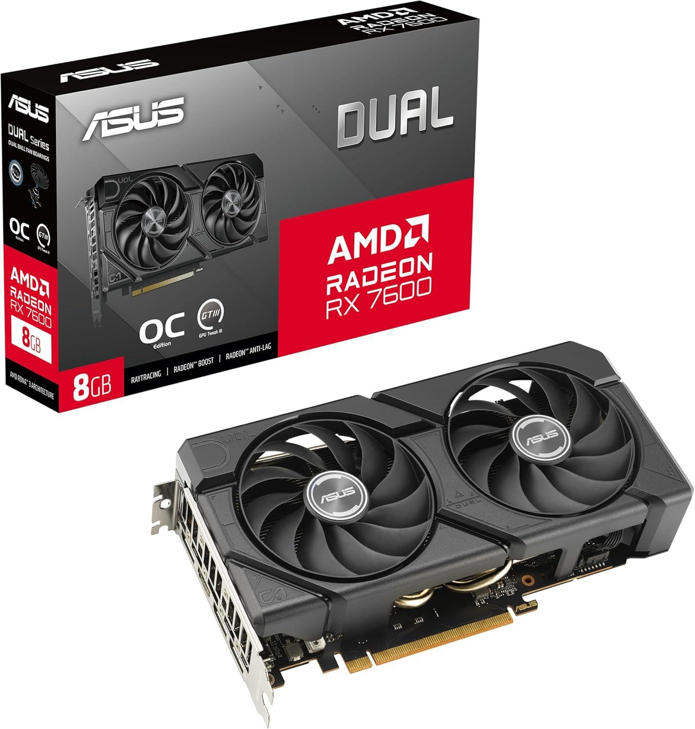 ASUS Dual Radeon RX 7600 EVO OC Edition: 8GB GDDR6, OC Mode, PCIe 4.0