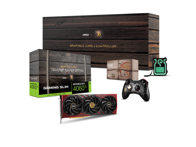MSI GeForce RTX 4060 Ti GAMING SLIM: 8GB GDDR6, PCIe 4.0 x8, MONSTER HUNTER EDITION