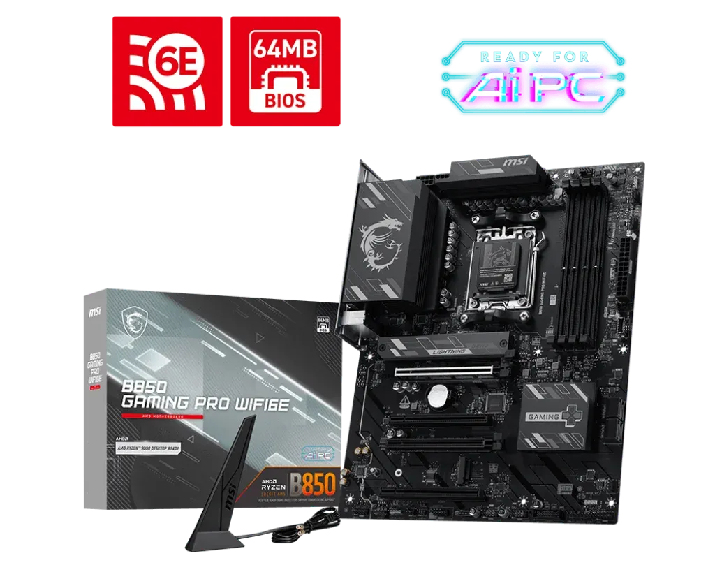 MSI B850 GAMING PRO WIFI6E: DDR5, Wi-Fi 6E, 2.5G LAN, ATX Motherboard