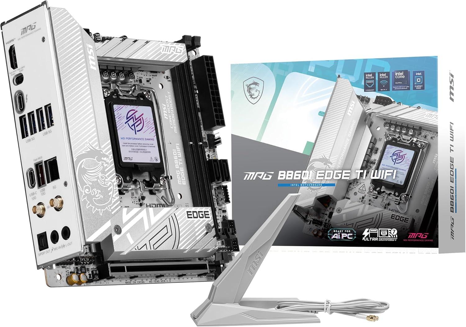 MSI MPG B860I Edge TI WiFi: LGA 1851, DDR5, Wi-Fi 7, Thunderbolt 4