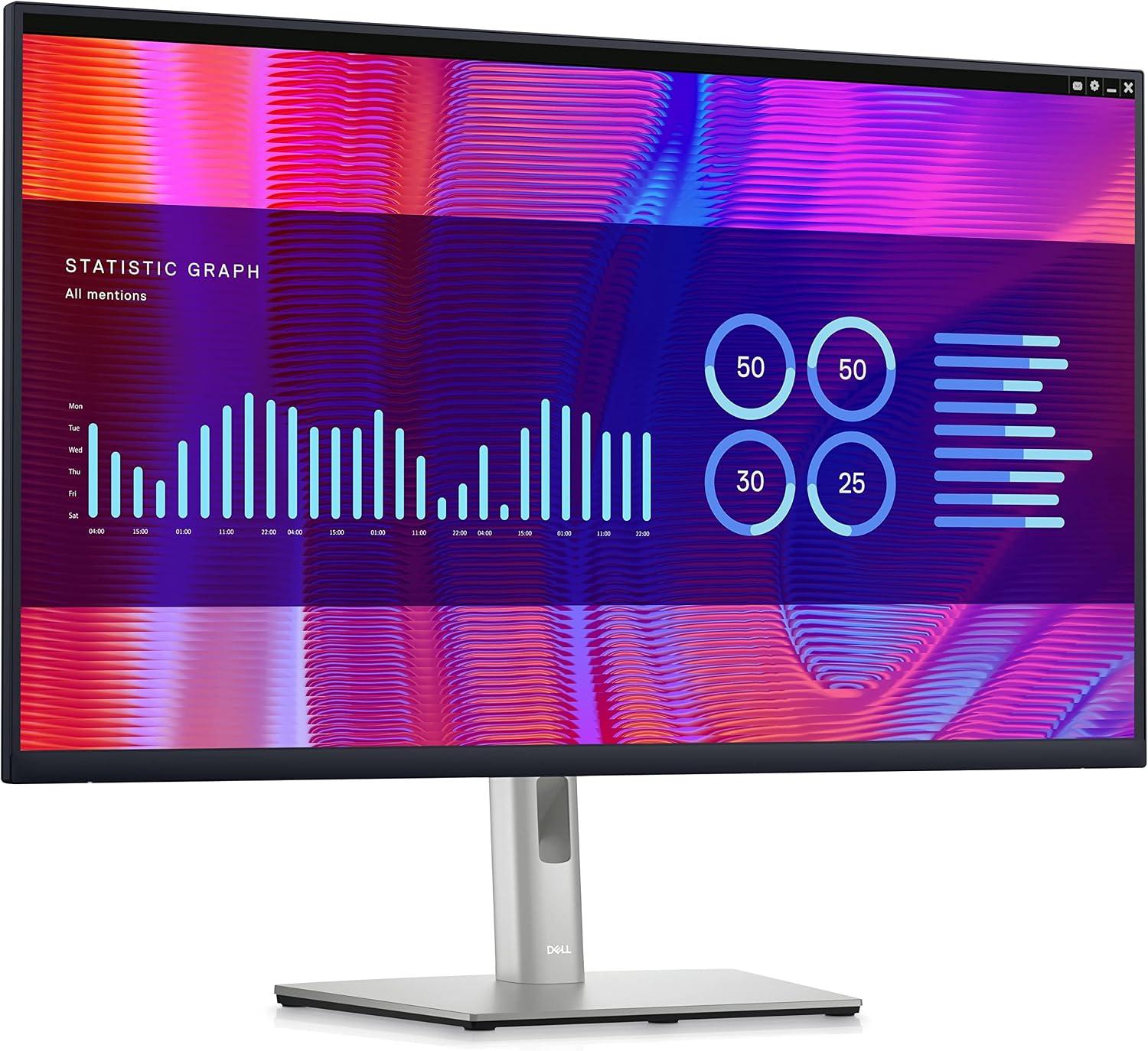 Dell P3223DE: 31.5-inch QHD 75Hz LCD Monitor, Silver