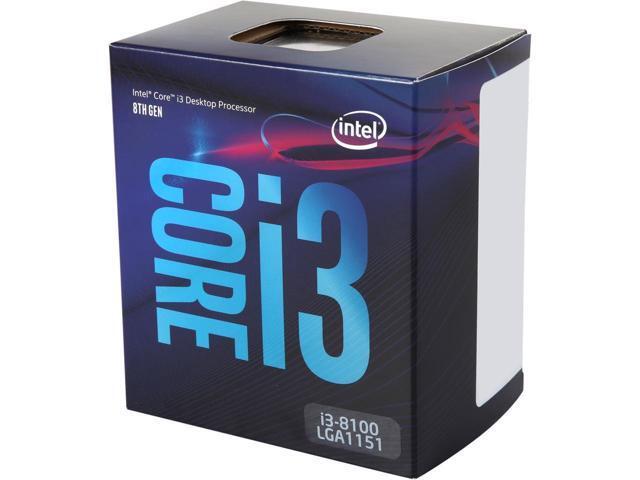 Intel Core i3-8100: 3.6 GHz, LGA 1151, Intel UHD Graphics 630